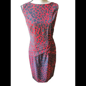 👗🔴🖤CACHE Dress Sheath Bodycon Black Red Sleeveless Size 10